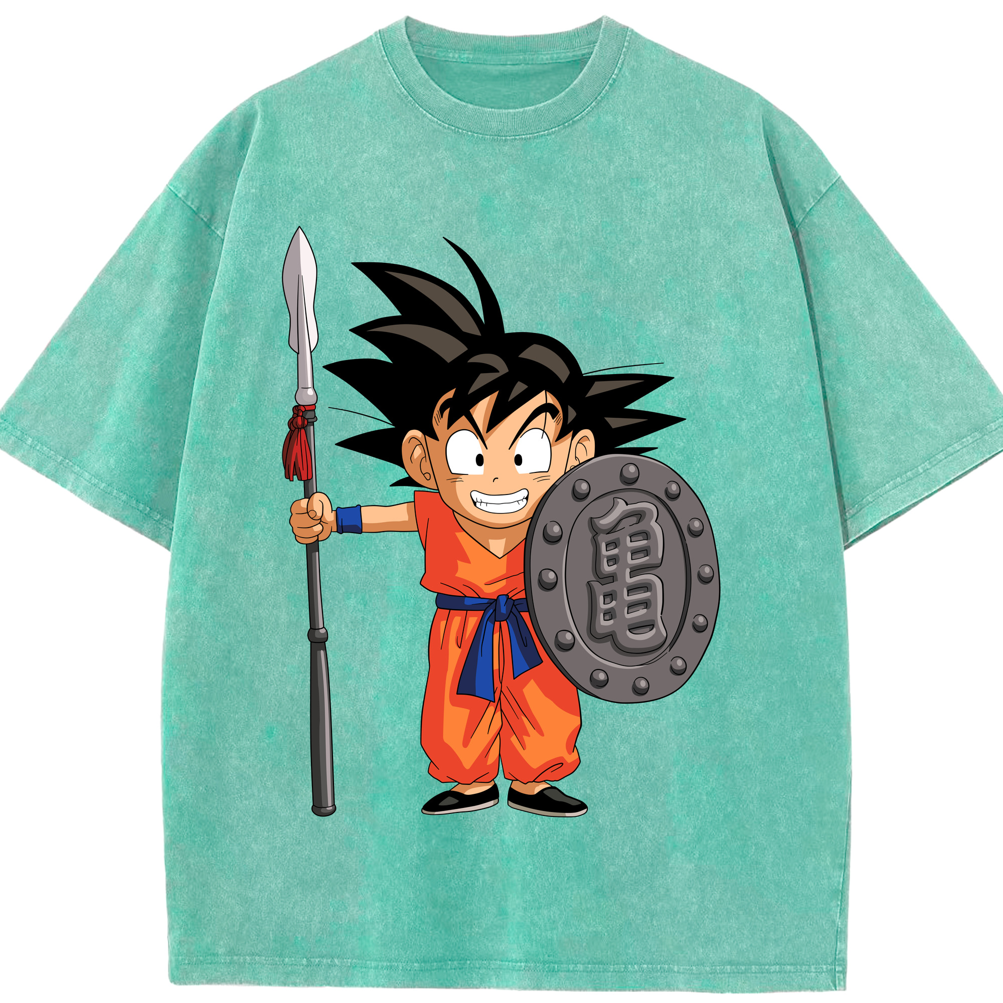 （画像用） ドラゴンボール 孫悟空（そん ごくう）Son Goku カカロット DRAGON BALL Kakarotto 綿100% ヴィンテージ風 半袖Tシャツ（フロントプリント）